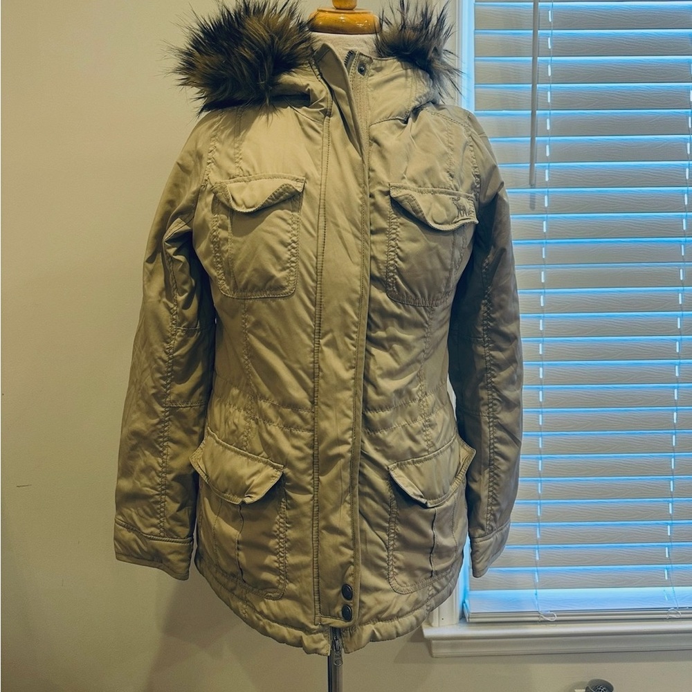 Abercrombie & Fitch Women's Utility Jacket with Faux Fur Trim